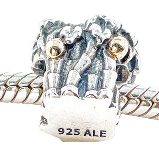 Pandora Retired Palm Tree Sterling Silver & 14K Gold Coconuts Charm