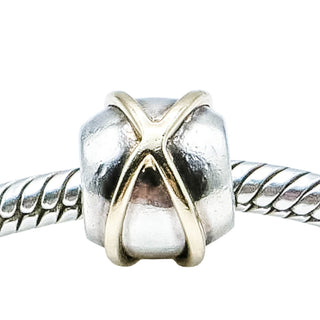 Chamilia Sterling Silver & 14K Gold X Bead Charm