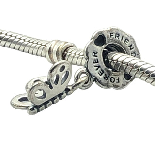Pandora Friends Forever Butterfly Dangle Sterling Silver Charm Retired