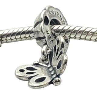 Pandora Friends Forever Butterfly Dangle Sterling Silver Charm Retired