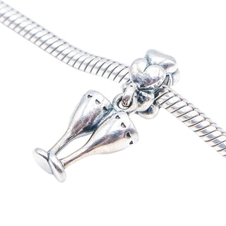 Pandora Cheers Champagne Flutes Sterling Silver Celebration Dangle Charm