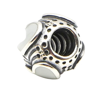 Pandora Light Grey Enamel Hearts 925 ALE Sterling Silver Charm Bead