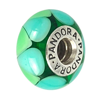 Pandora Captivating Green Murano Glass Charm Sterling Silver Retired