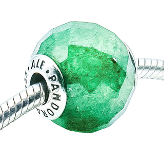 Pandora ESSENCE Prosperity Sterling Silver Charm With Faceted Green Aventurine