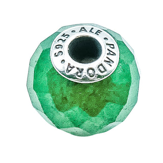 Pandora ESSENCE Prosperity Sterling Silver Charm With Faceted Green Aventurine