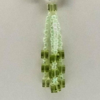 Vintage Green Glass Bead Tassel Necklace Size 18 Inches