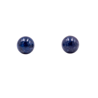 14K Yellow Gold 8mm Lapis Lazuli Stud Earrings