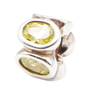 Pandora Light Green Oval Lights CZ Sterling Silver Charm Retired