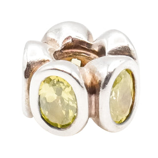 Pandora Light Green Oval Lights CZ Sterling Silver Charm Retired