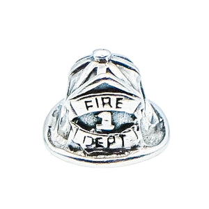 Chamilia Firefighter Helmet Sterling Silver Charm Bead Fire Dept Fireman First Responder