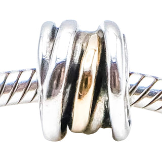 Pandora Ring Cluster Charm Sterling Silver 14K Gold Retired