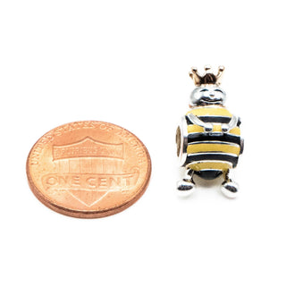 Truth Jewellery Sterling Silver Queen Bee Charm With Golden Crown