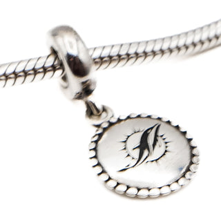 Pandora Rare Miami Dolphins NFL Logo Sterling Silver Dangle Charm