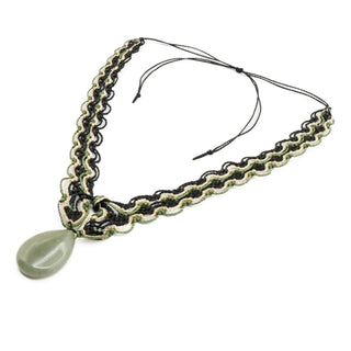 Handmade Macrame Aventurine Pendant Necklace Adjustable 14 to 29 Inches