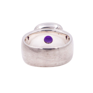 Sterling Silver 14K Gold 1.75ct Amethyst Cushion Cut Ring Size 7