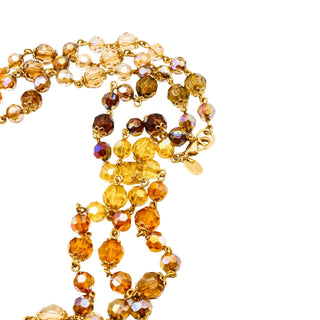 Vintage JOAN RIVERS Faux Gemstone Beads Gold Plated Necklace Size 58 Inches