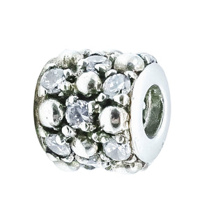 Chamilia Gleaming Splendor Sterling Silver CZ Charm Bead Sparkle Bracelet