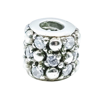 Chamilia Gleaming Splendor Sterling Silver CZ Charm Bead Sparkle Bracelet