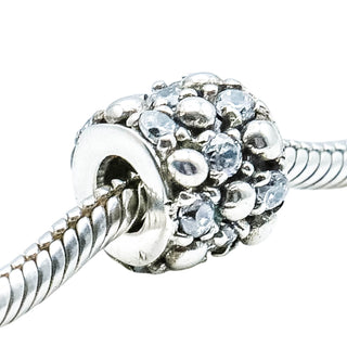 Chamilia Gleaming Splendor Sterling Silver CZ Charm Bead Sparkle Bracelet