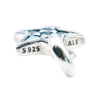 Pandora Bright Star Sterling Silver Pendant Dangle Charm With Blue Crystals