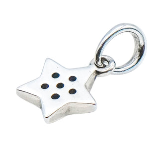 Pandora Bright Star Sterling Silver Pendant Dangle Charm With Blue Crystals