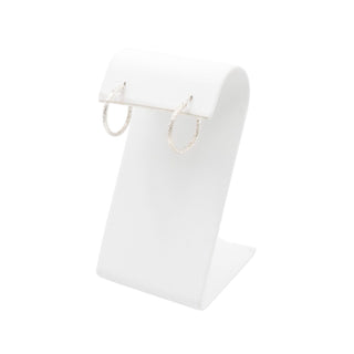 Sterling Silver Textured Hoop Earrings 1 Inch