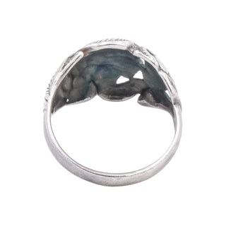 Vintage 1950s Sterling Silver Floral Dome Ring Size 8.5