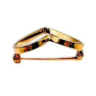 Vintage 14K Yellow Gold Open Heart Brooch Pin