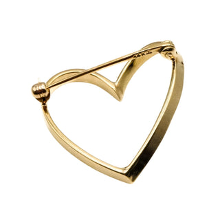 Vintage 14K Yellow Gold Open Heart Brooch Pin
