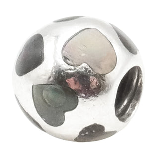 Pandora Love Me Sterling Silver Black Mother of Pearl Charm Retired