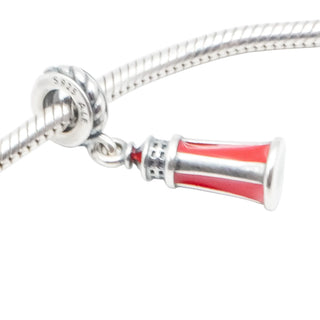 Pandora Lighthouse Dangle Charm Sterling Silver Red Enamel Nautical Bead – Retired