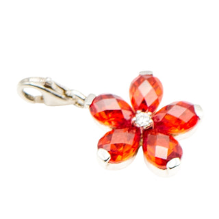 Thomas Sabo Orange Flower Sterling Silver Pendant Charm - Vibrant And Rare