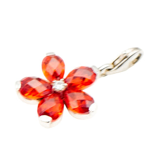 Thomas Sabo Orange Flower Sterling Silver Pendant Charm - Vibrant And Rare