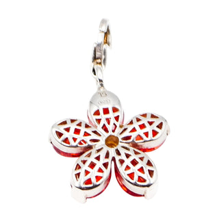 Thomas Sabo Orange Flower Sterling Silver Pendant Charm - Vibrant And Rare