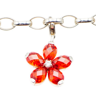 Thomas Sabo Orange Flower Sterling Silver Pendant Charm - Vibrant And Rare