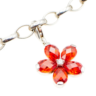 Thomas Sabo Orange Flower Sterling Silver Pendant Charm - Vibrant And Rare