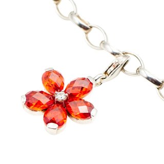 Thomas Sabo Orange Flower Sterling Silver Pendant Charm - Vibrant And Rare