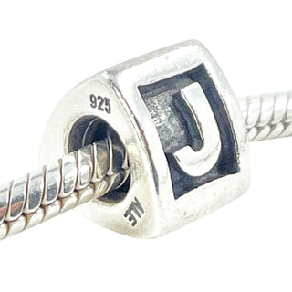 Pandora Letter J Charm Sterling Silver Alphabet Bead 925 ALE Retired