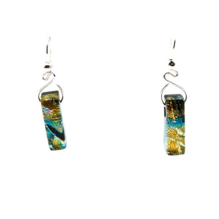 Handmade Art Glass Sterling Silver Pendant Necklace And Matching Earrings Set
