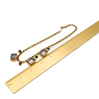 Vintage Purple And Lavender Rhinestone Necklace Size 15 Inches