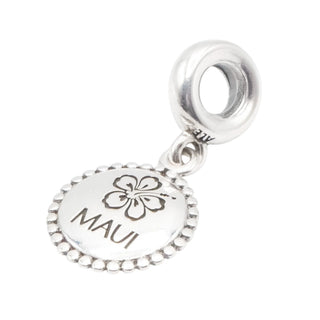 Pandora Exclusive Maui Hibiscus Flower Sterling Silver Travel Dangle Charm
