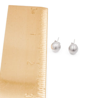 14K White Gold 7mm Gray Akoya Pearl Classic Stud Earrings