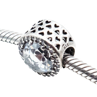 Pandora Radiant Hearts Clear CZ Charm Sterling Silver Retired