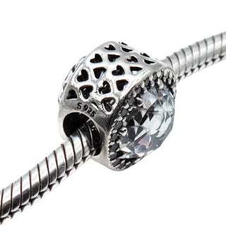Pandora Radiant Hearts Clear CZ Charm Sterling Silver Retired
