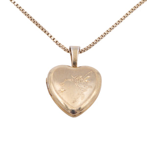 Sterling Silver Heart Fairy Locket Pendant 15 Inch Necklace