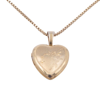Sterling Silver Heart Fairy Locket Pendant 15 Inch Necklace