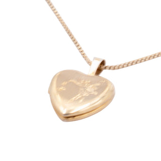 Sterling Silver Heart Fairy Locket Pendant 15 Inch Necklace