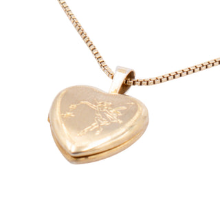 Sterling Silver Heart Fairy Locket Pendant 15 Inch Necklace