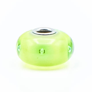 Trollbeads Peter Bead Sterling Silver Green Glass Charm Retired Lise Aagaard
