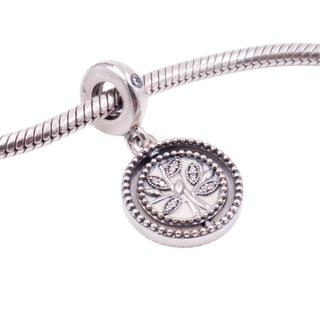 Pandora Retired Spinning Tree of Life Sterling Silver CZ Enamel Family Dangle